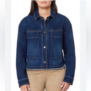 NWT Kensie Oversized Pocket Crop Denim Jacket in Ravenswood in size large